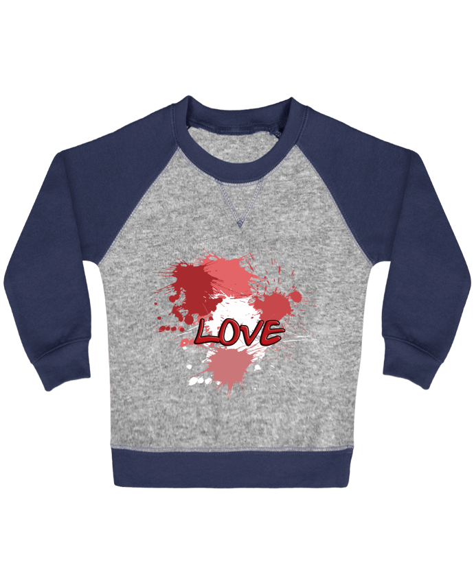 Sweat bébé manches contrastée Love - Amour par Toncadeauperso