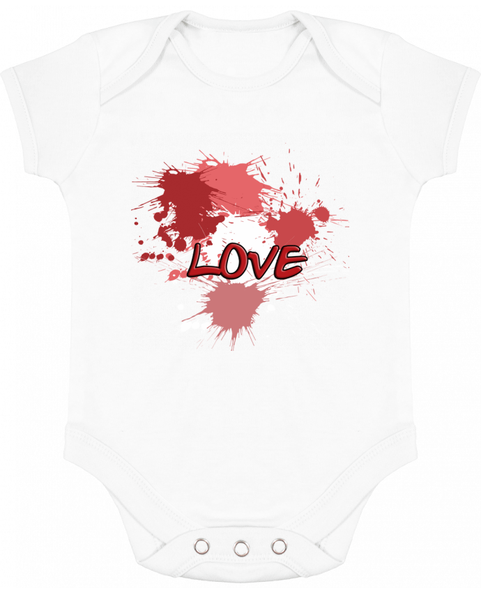 Body bébé manches contrastées Love - Amour par Toncadeauperso