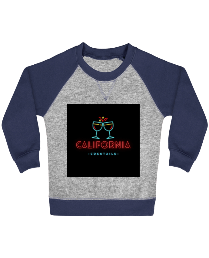 Sweat bébé manches contrastée CALIFORNIA cocktails par ilyaseedit