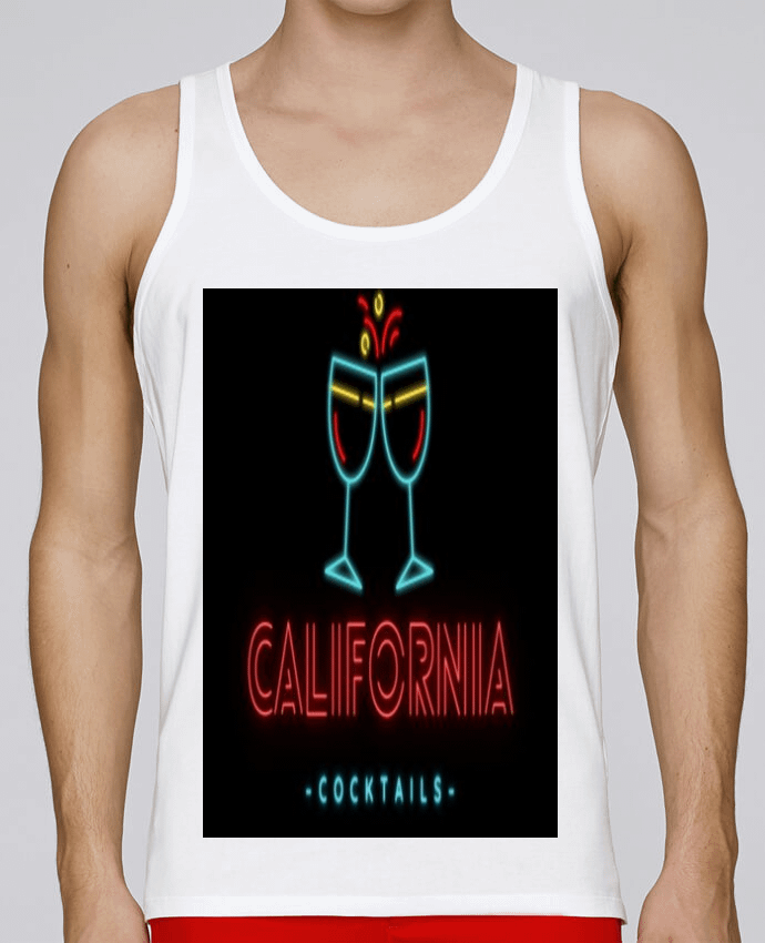 Débardeur homme CALIFORNIA cocktails par ilyaseedit 100% coton bio