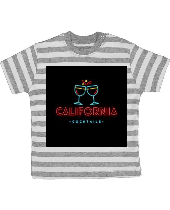 Tee-shirt bébé à rayures CALIFORNIA cocktails par ilyaseedit