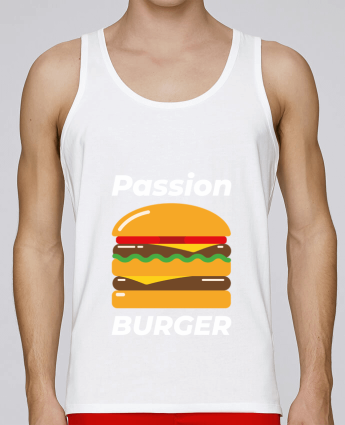 Débardeur homme Passion burger par Mademoiselle Polly 100% coton bio