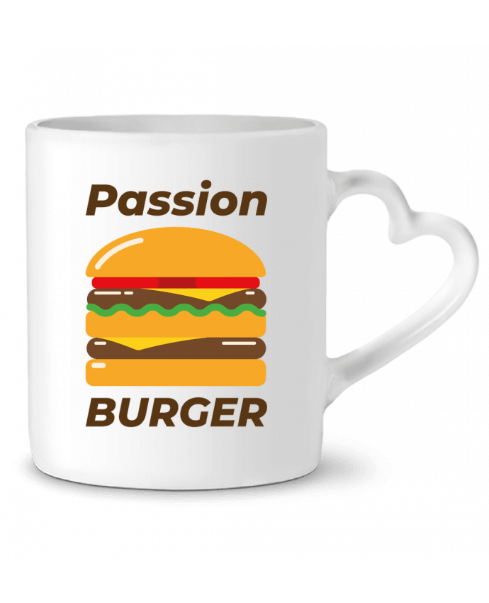 Mug coeur Passion burger par Mademoiselle Polly