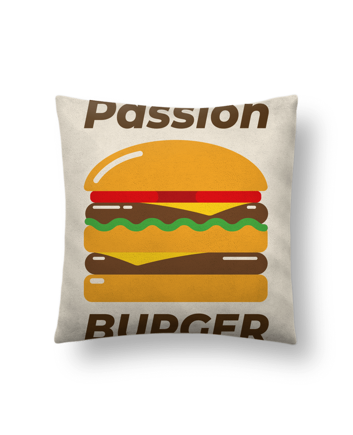 Coussin suédine Passion burger par Mademoiselle Polly