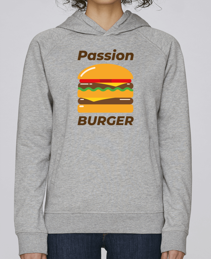 Sweat capuche femme Passion burger par Mademoiselle Polly