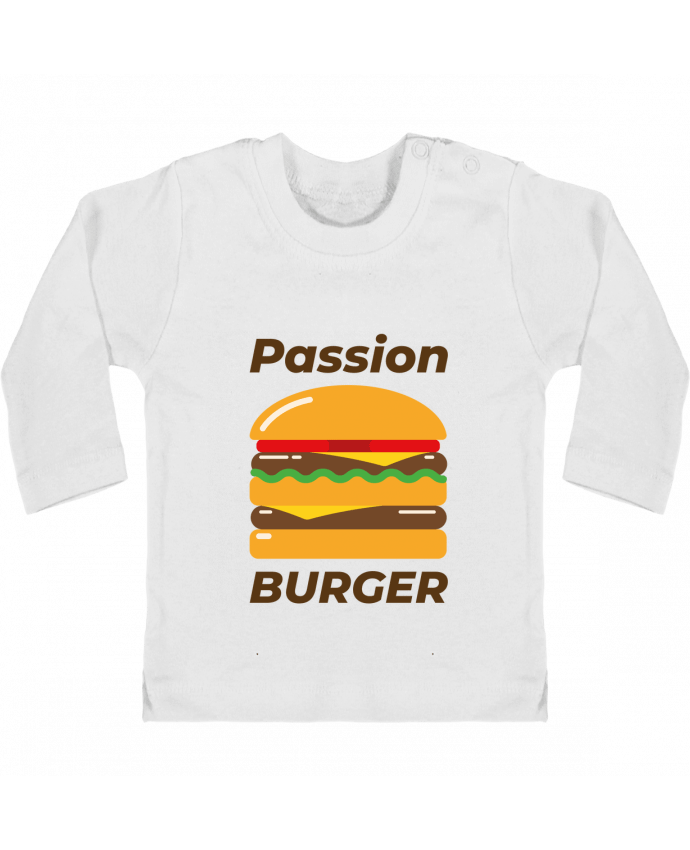 T-shirt bébé Passion burger manches longues du designer Mademoiselle Polly