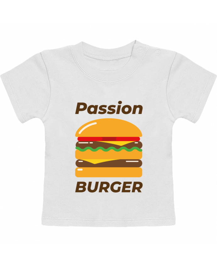 T-shirt bébé Passion burger manches courtes du designer Mademoiselle Polly