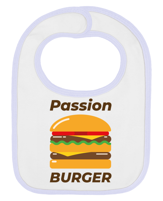 Bavoir bébé uni Passion burger par Mademoiselle Polly