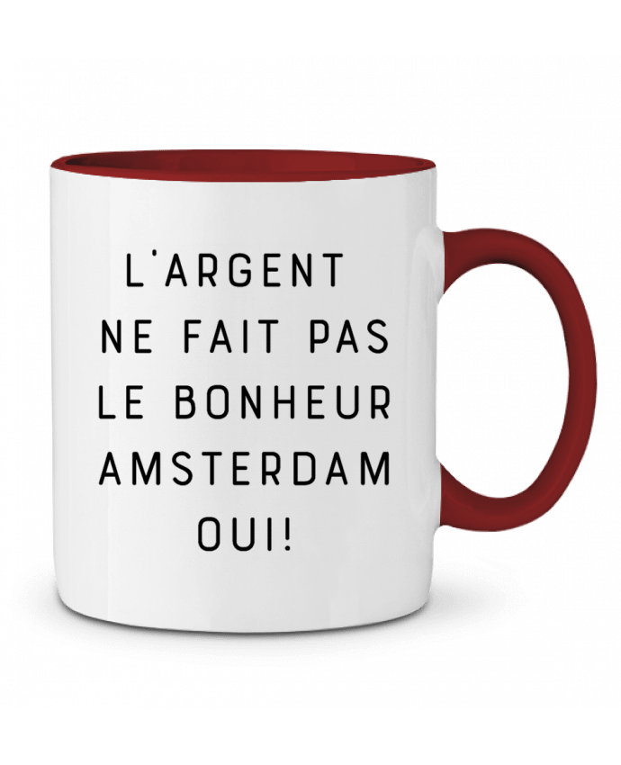 Mug bicolore L'argent ne fait pas le bonheur Amsterdam oui Emili1