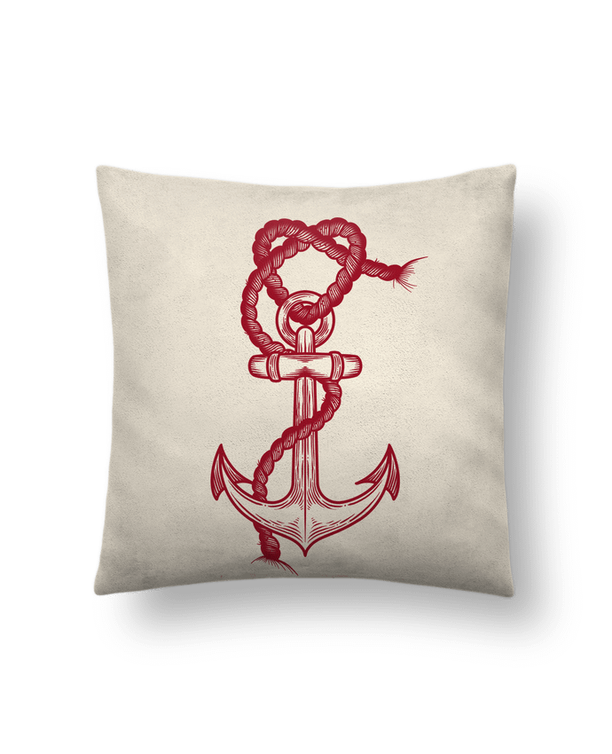 Coussin suédine Ancre des amours par IDEE NOIRE