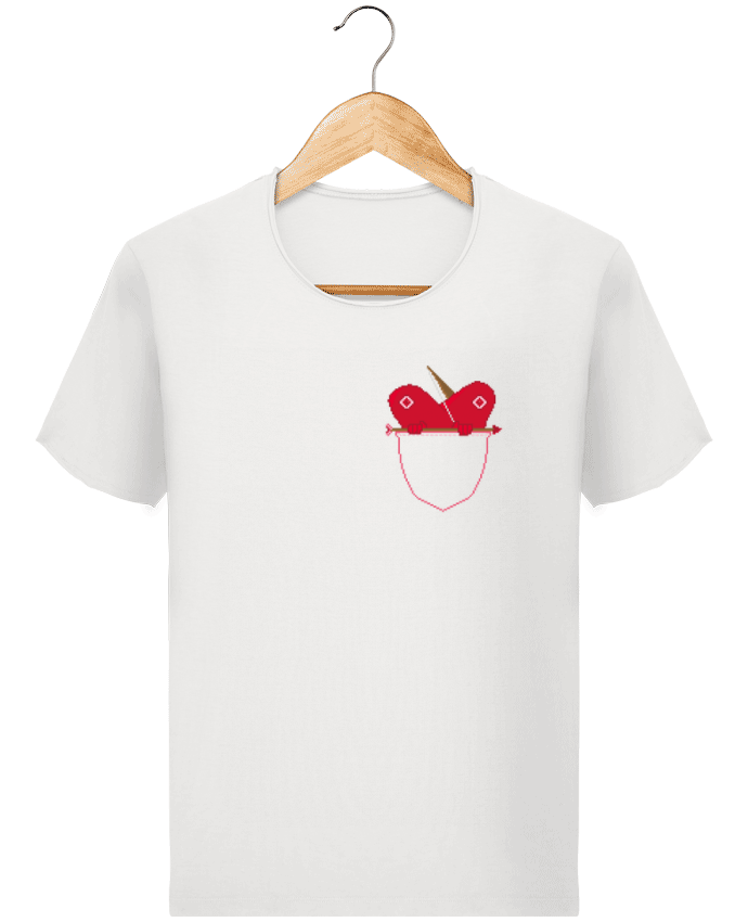  T-shirt Homme vintage LOVE IN POCKET par Santiaguen