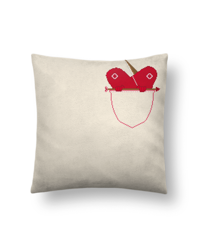 Coussin suédine LOVE IN POCKET par Santiaguen