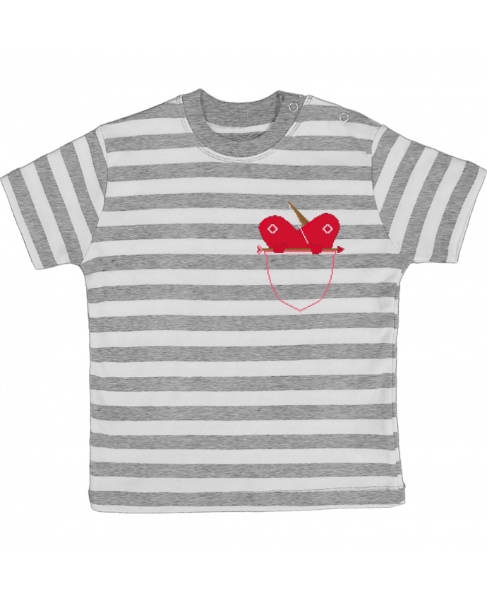 Tee-shirt bébé à rayures LOVE IN POCKET par Santiaguen