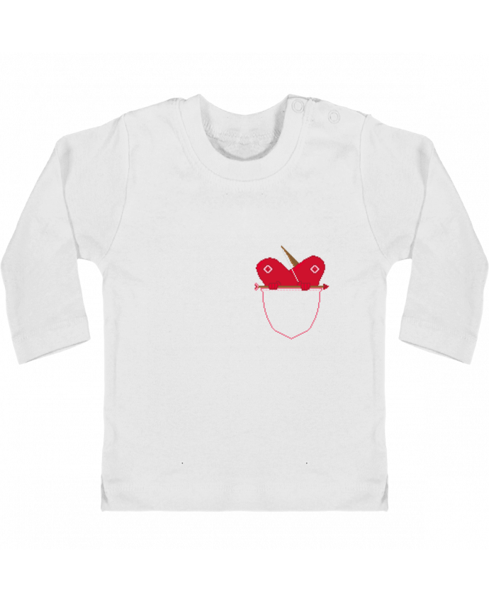 T-shirt bébé LOVE IN POCKET manches longues du designer Santiaguen