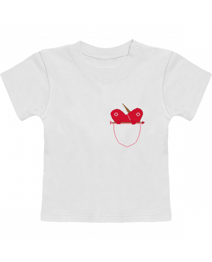 T-shirt bébé LOVE IN POCKET manches courtes du designer Santiaguen