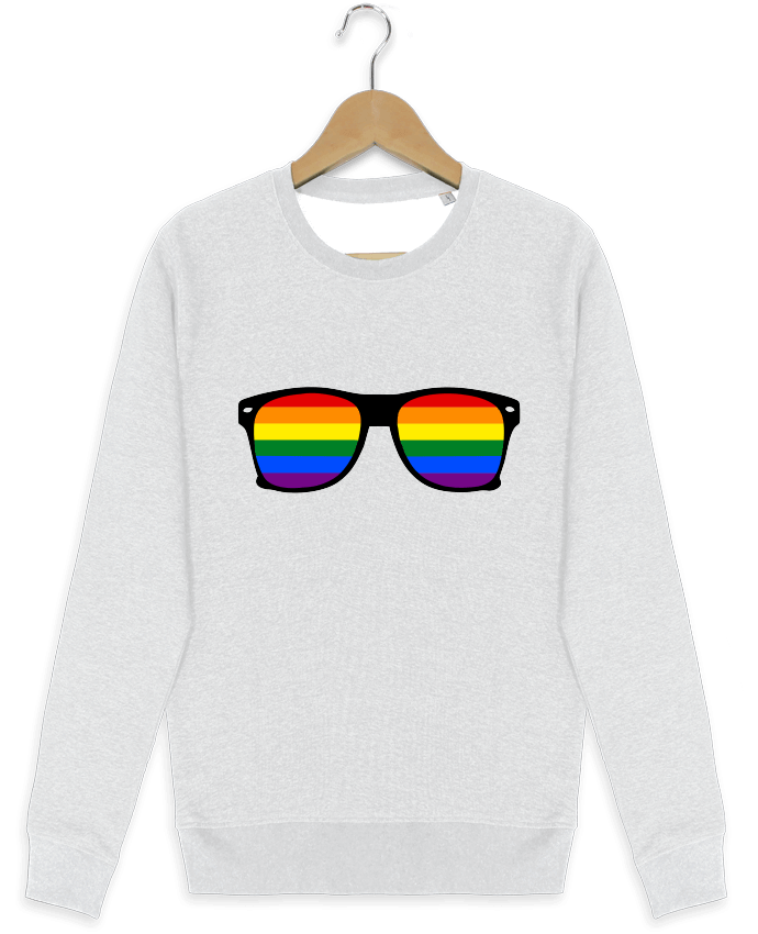 Sweat-shirt Stanley stella modèle seeks Lunettes Gay pride rainbow by Benichan