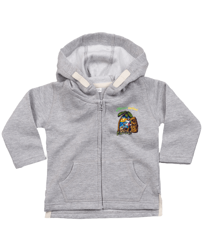 Hoddie with zip for baby LA LICORNE EN VACANCES - PLAISIR INFINI by PLAISIR INFINI