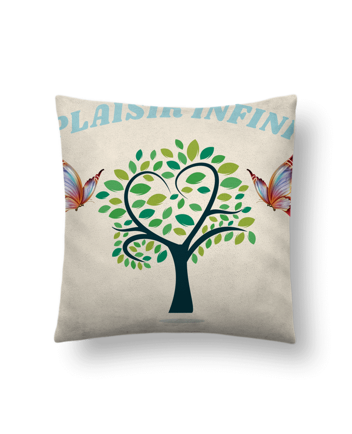 Coussin suédine L'arbre de coeur et les papillons PLAISIR INFINI par PLAISIR INFINI