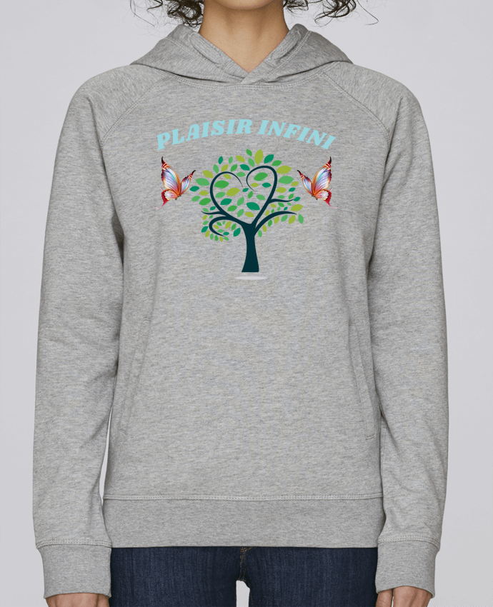 Sweat capuche femme L'arbre de coeur et les papillons PLAISIR INFINI par PLAISIR INFINI