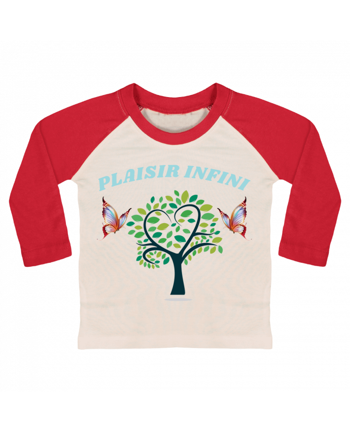 T-shirt baby Baseball long sleeve L'arbre de coeur et les papillons PLAISIR INFINI by PLAISIR INFINI