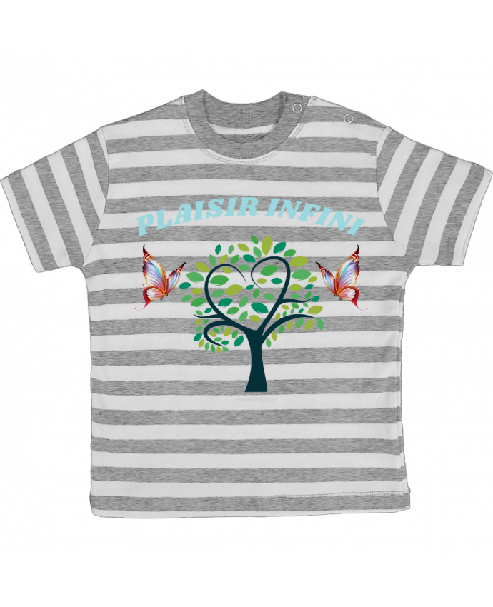 Tee-shirt bébé à rayures L'arbre de coeur et les papillons PLAISIR INFINI par PLAISIR INFINI