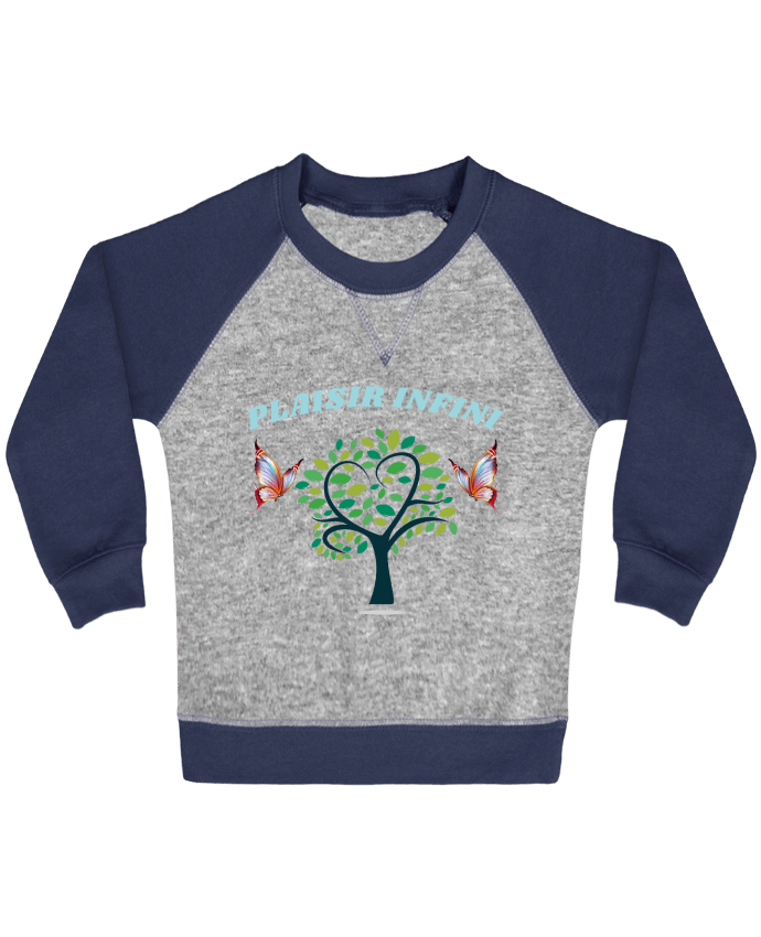 Sweatshirt Baby crew-neck sleeves contrast raglan L'arbre de coeur et les papillons PLAISIR INFINI by PLAISIR INFINI