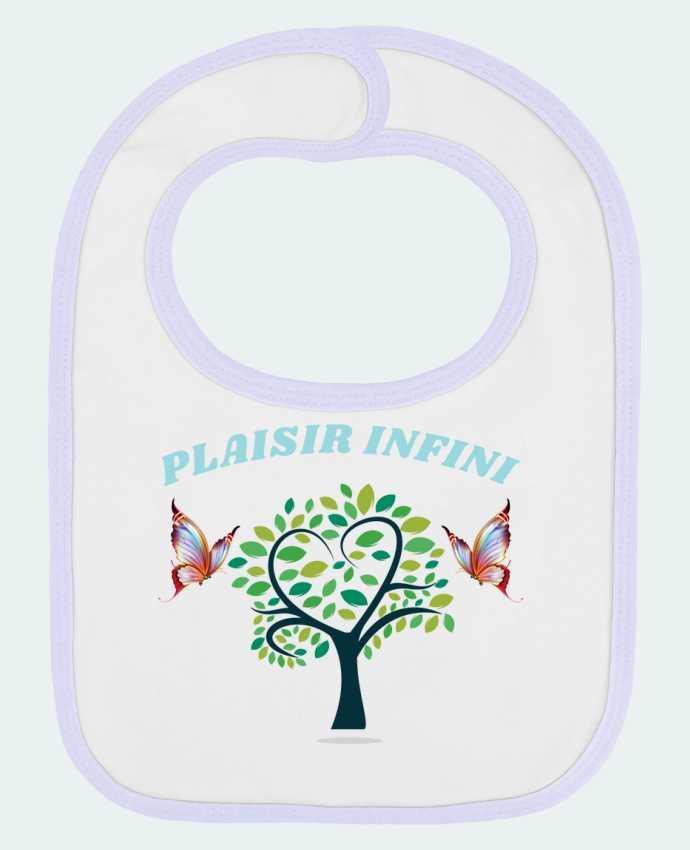 Baby Bib plain and contrast L'arbre de coeur et les papillons PLAISIR INFINI by PLAISIR INFINI