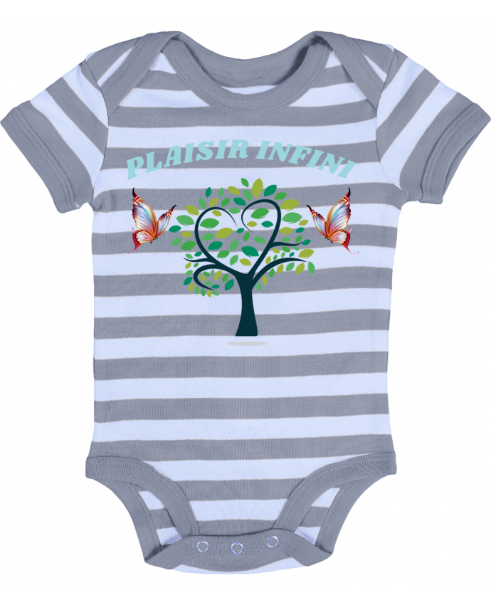 Baby Body striped L'arbre de coeur et les papillons PLAISIR INFINI - PLAISIR INFINI