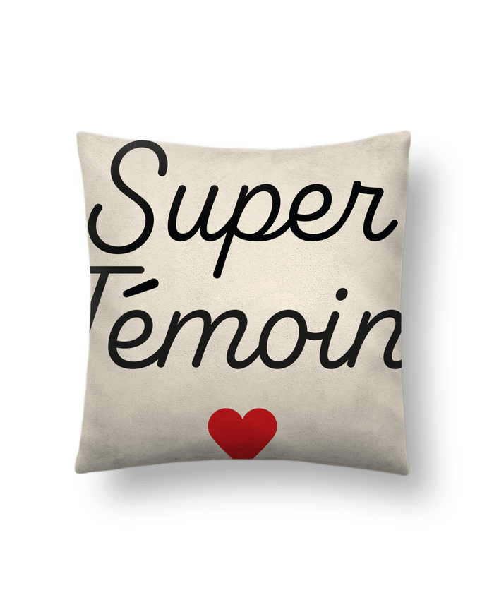 Coussin suédine Super Témoin par Mademoiselle Polly