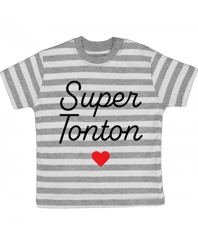 Tee-shirt bébé à rayures Super Tonton par Mademoiselle Polly