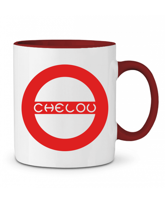 Two-tone Ceramic Mug Chelou - Emblème Rouge Chelou