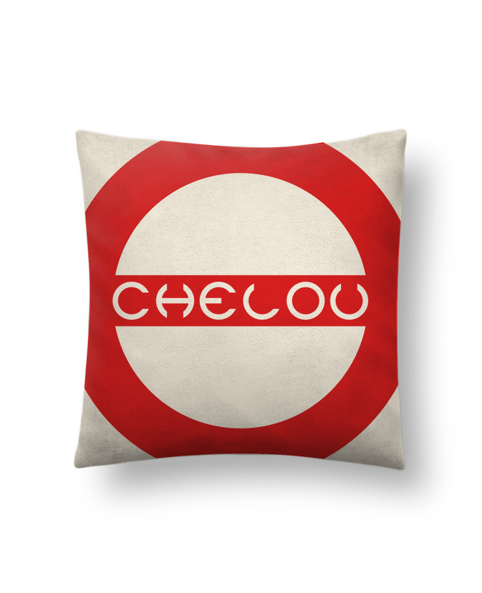 Coussin suédine Chelou - Emblème Rouge par Chelou