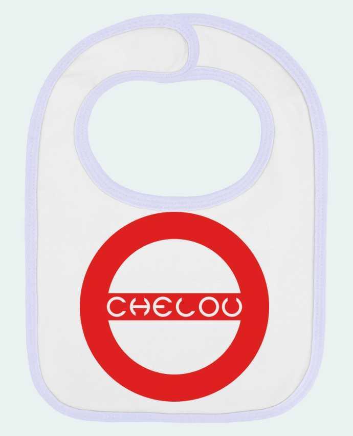 Baby Bib plain and contrast Chelou - Emblème Rouge by Chelou
