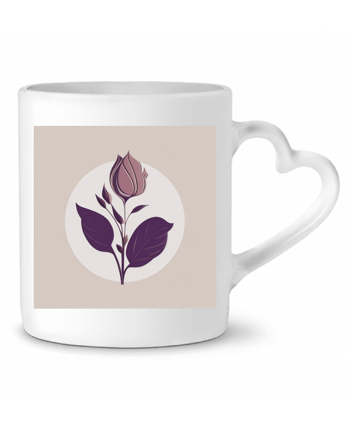Mug coeur Fleur Mauve par Louis_Designs