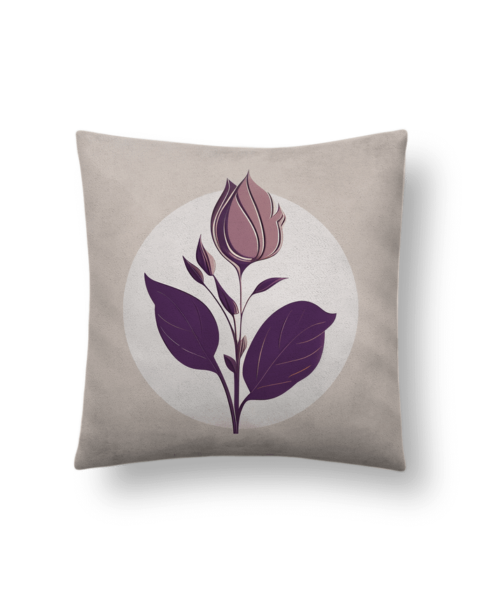 Coussin suédine Fleur Mauve par Louis_Designs