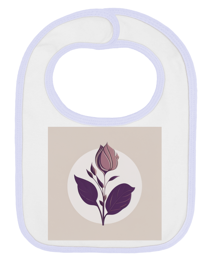 Bavoir bébé uni Fleur Mauve par Louis_Designs