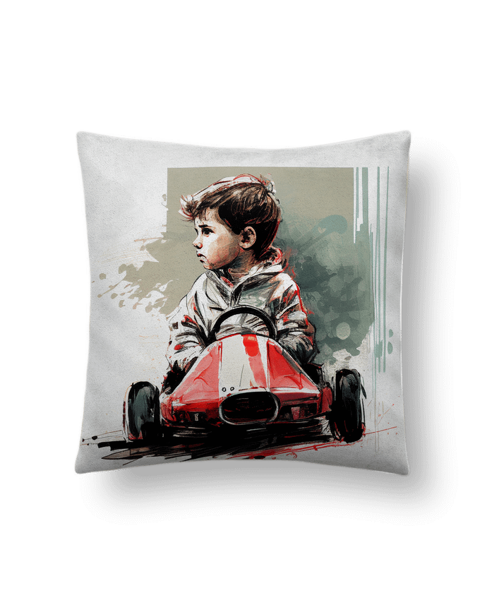 Coussin suédine Garçon course voiture par Louis_Designs