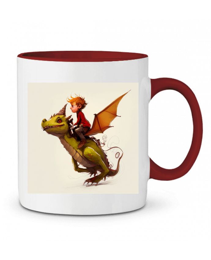 Mug bicolore Garçon dragon Louis_Designs