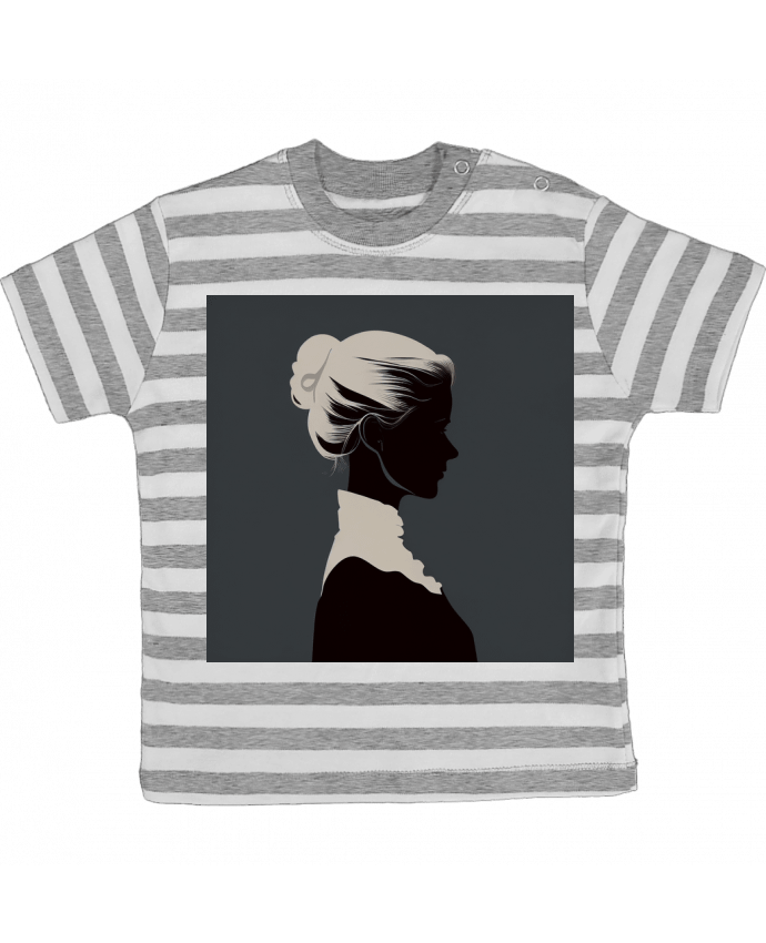 Tee-shirt bébé à rayures Profil Femme par Louis_Designs