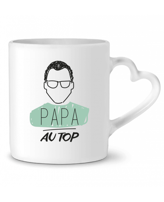 Mug coeur DAD ON TOP / PAPA AU TOP par IDÉ'IN