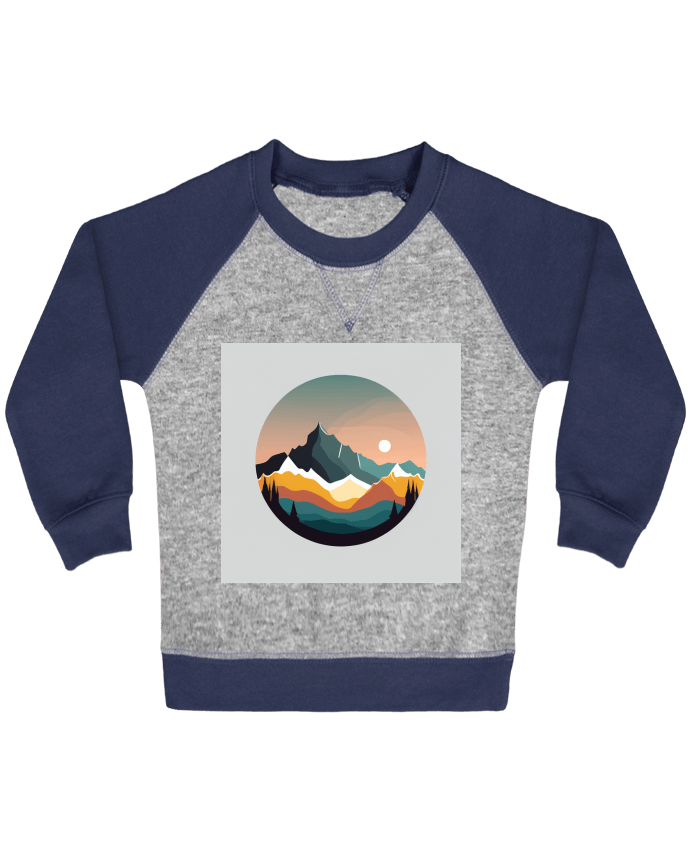 Sweat bébé manches contrastée Montagne par Louis_Designs