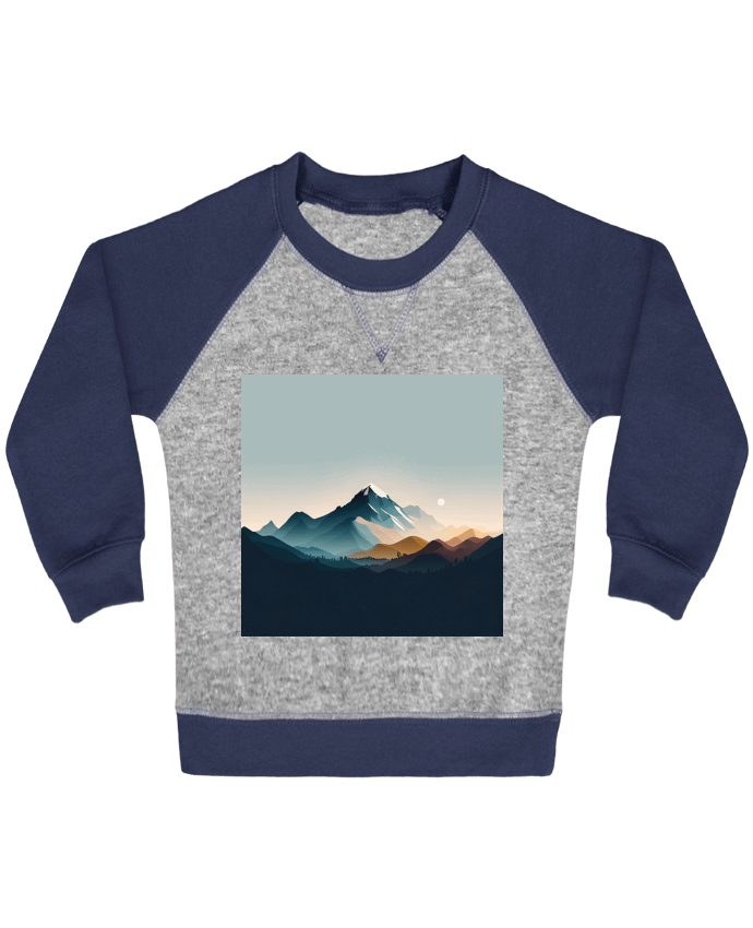 Sweat bébé manches contrastée Montagne par Louis_Designs