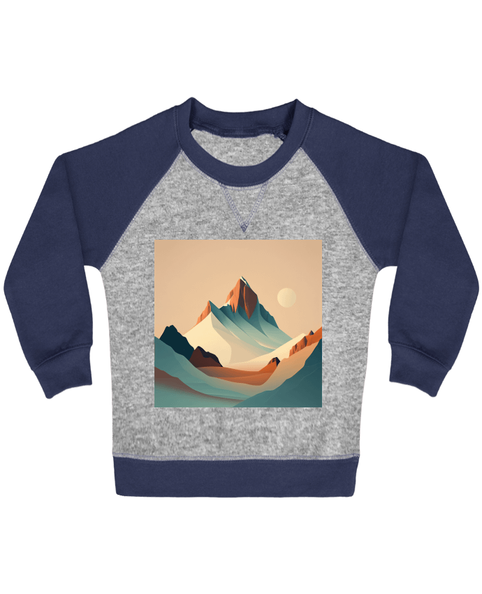 Sweat bébé manches contrastée Montagne par Louis_Designs