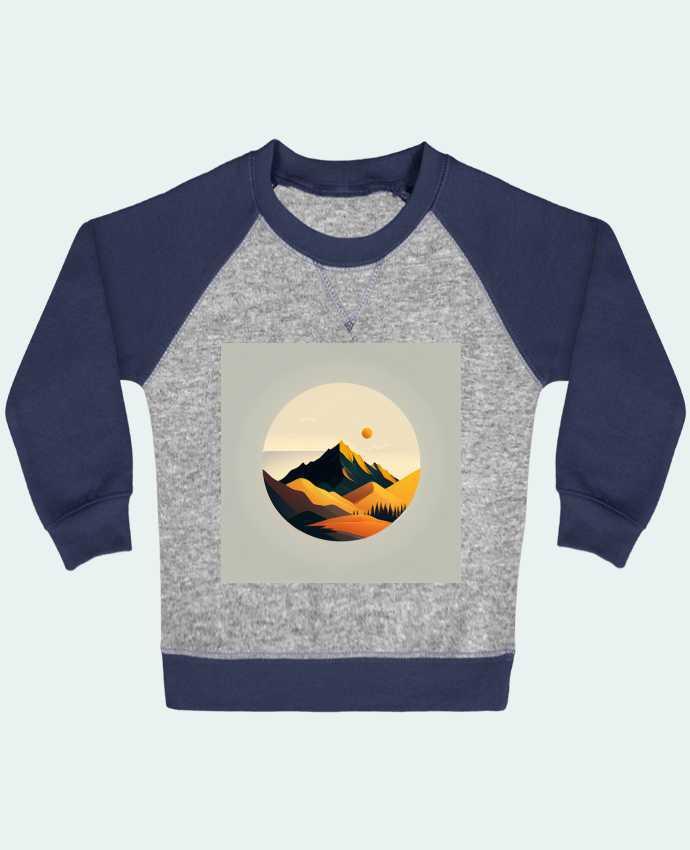 Sweat bébé manches contrastée Montagne par Louis_Designs