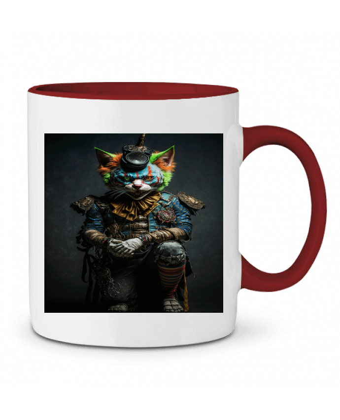 Mug bicolore Un chat clown heureux très détaillé InkBK