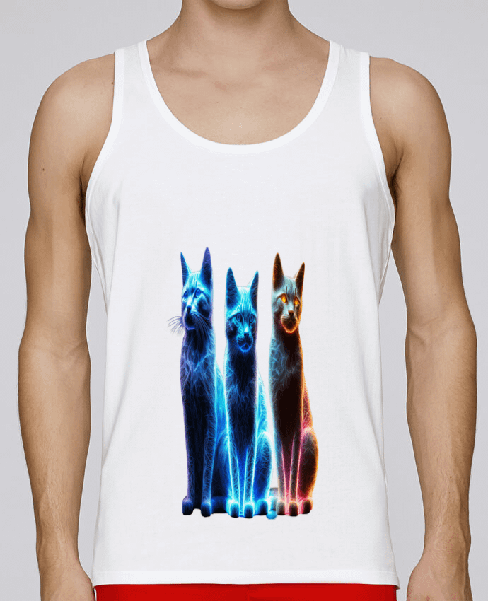 Débardeur homme Chats Néons par InkBK 100% coton bio