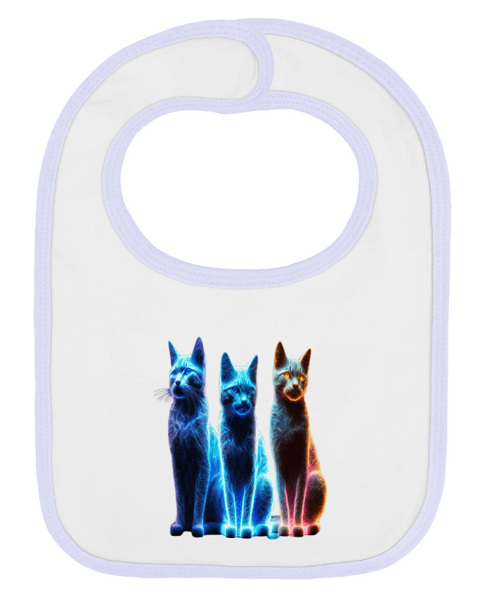 Bavoir bébé uni Chats Néons par InkBK