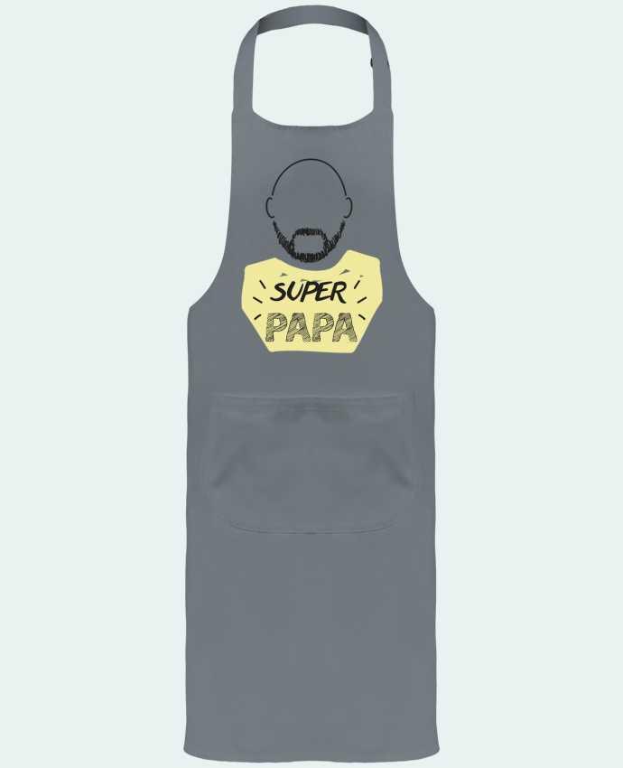 Garden or Sommelier Apron with Pocket SUPER PAPA / LOVELY DAD by IDÉ'IN