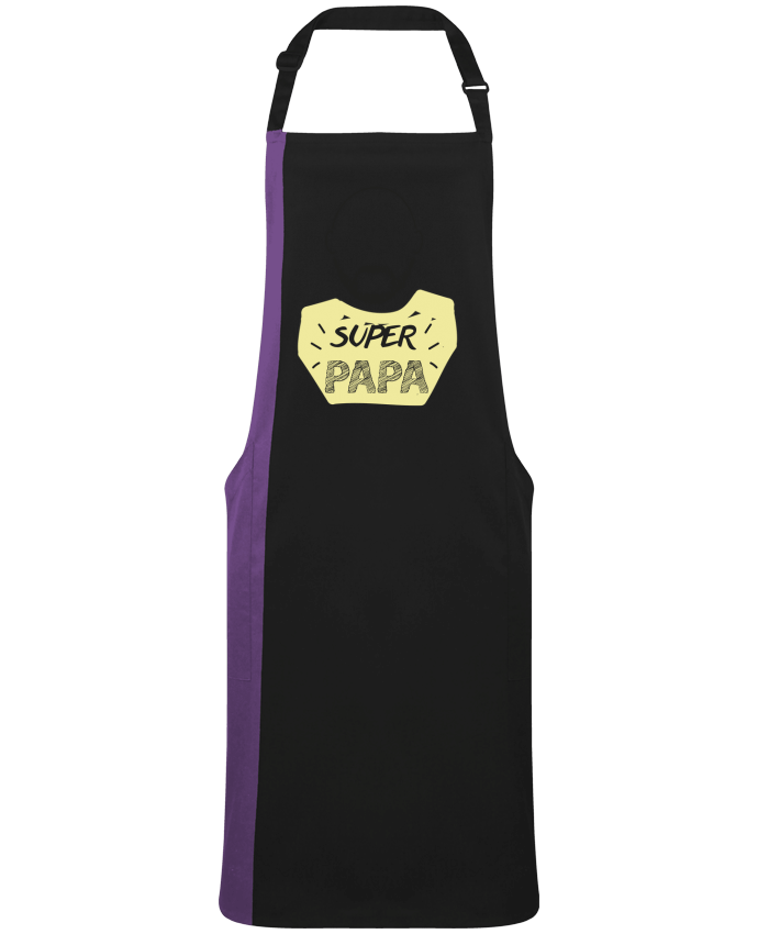 Two-tone long Apron SUPER PAPA / LOVELY DAD by  IDÉ'IN