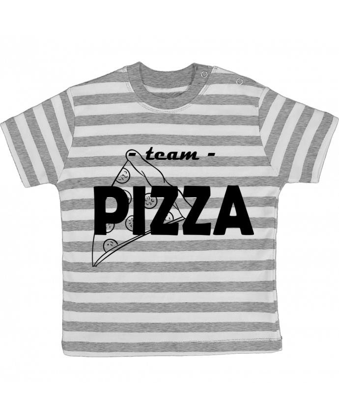 Tee-shirt bébé à rayures team pizza par gc art